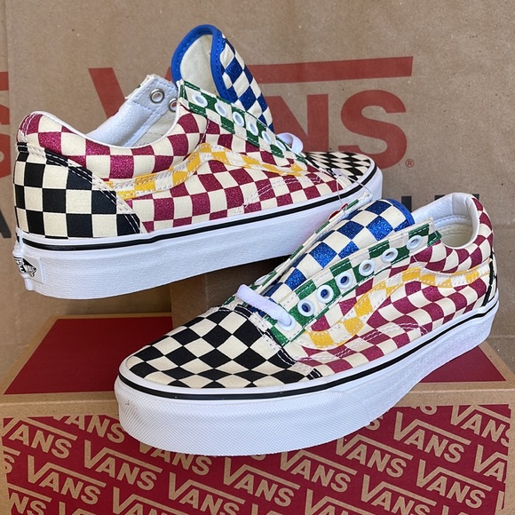 Vans Old Skool Glitter Check Multi/True White WMNS sneakers - Picture 9 of 16